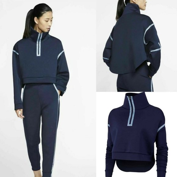 Nike Tech Pack Cropped Pullover Blue Size Small - Picture 1 of 7